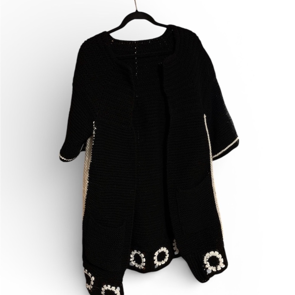 Handmade Black and White Cardigan
